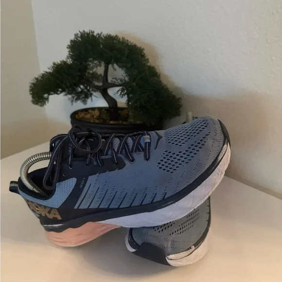 Hoka Women's Arahi 3 Athletic Shoes - Blue and Peach - Picture 2 of 5